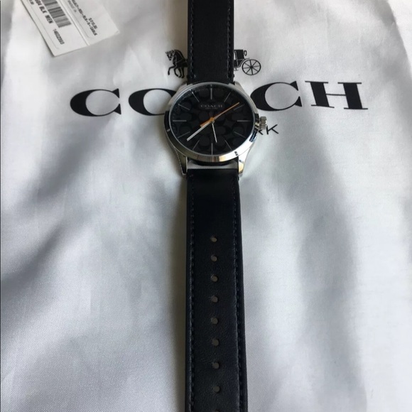 Coach Men's Watch Baxter  W1584 Leather Black - Picture 6 of 10